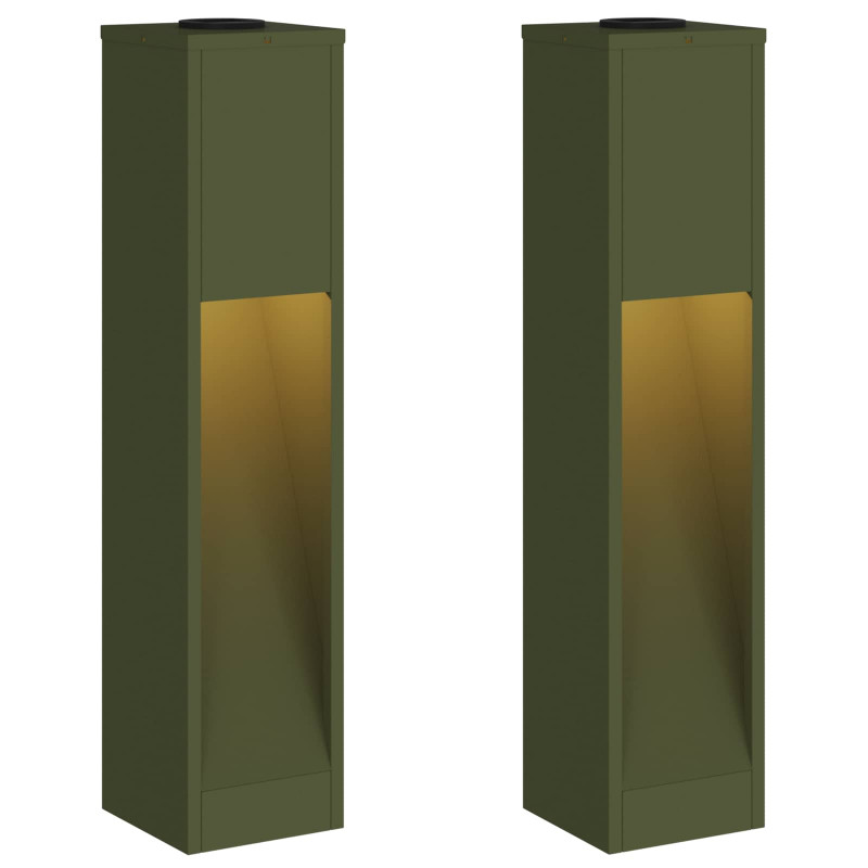 Solarna Lampa LED na Ścieżkę 2 pcs Zielony oliwkowy
