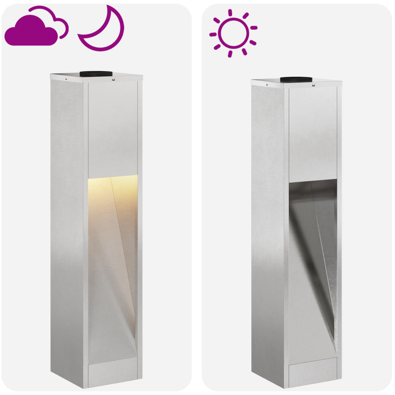 Solarna Lampa LED na Ścieżkę 2 pcs Srebrny Stal nierdzewna