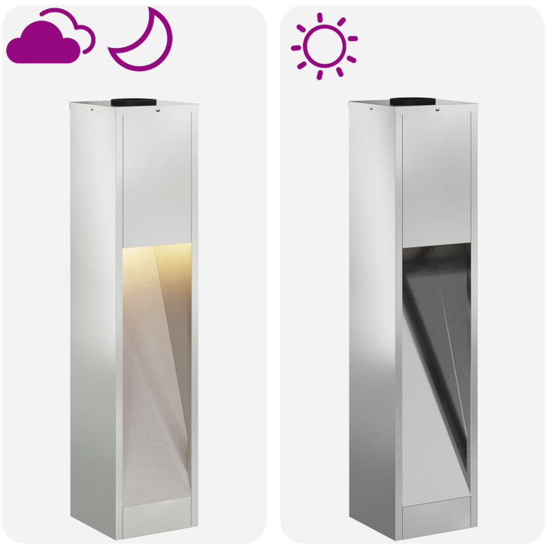 Solarna Lampa LED na Ścieżkę 2 pcs Srebrny Galwanizowany