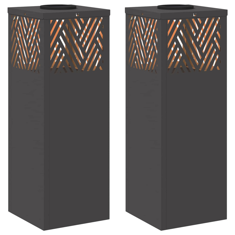 Słoneczna LED lampa na ścieżkę 2 pcs Czarny