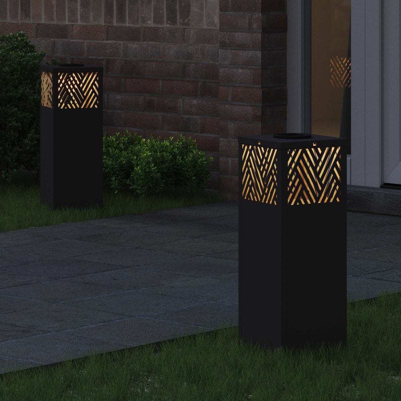 Słoneczna LED lampa na ścieżkę 2 pcs Czarny