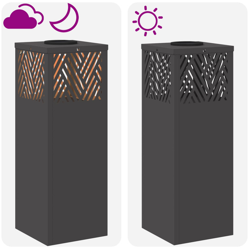 Słoneczna LED lampa na ścieżkę 2 pcs Czarny