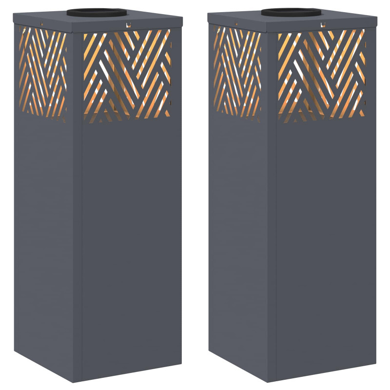 Słoneczna LED lampa na ścieżkę 2 pcs Antracyt