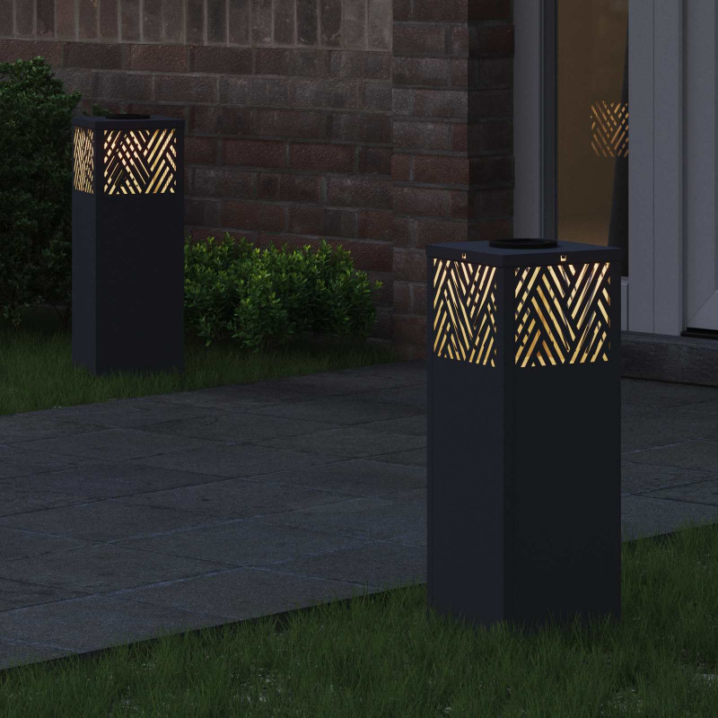 Słoneczna LED lampa na ścieżkę 2 pcs Antracyt