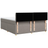 Łóżko kontynentalne z materacem, taupe, tkanina, 180x200 cm