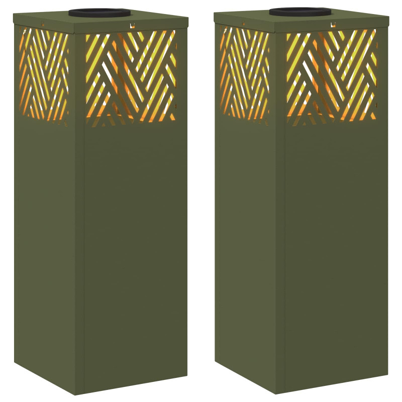 Słoneczna LED lampa na ścieżkę 2 pcs Zielony oliwkowy