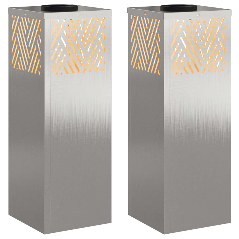 Słoneczna LED lampa na ścieżkę 2 pcs Srebrny Stal nierdzewna