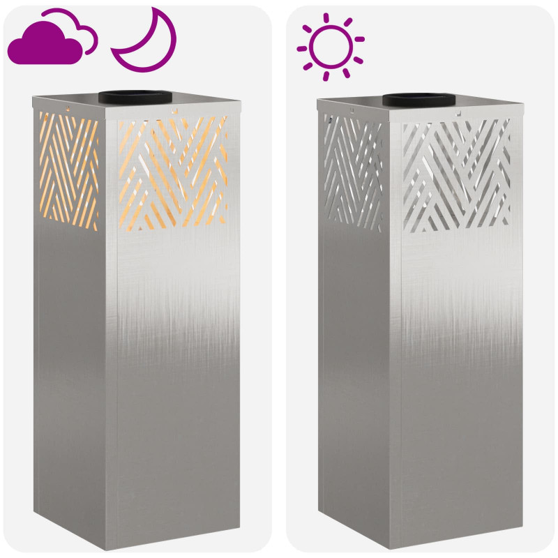 Słoneczna LED lampa na ścieżkę 2 pcs Srebrny Stal nierdzewna