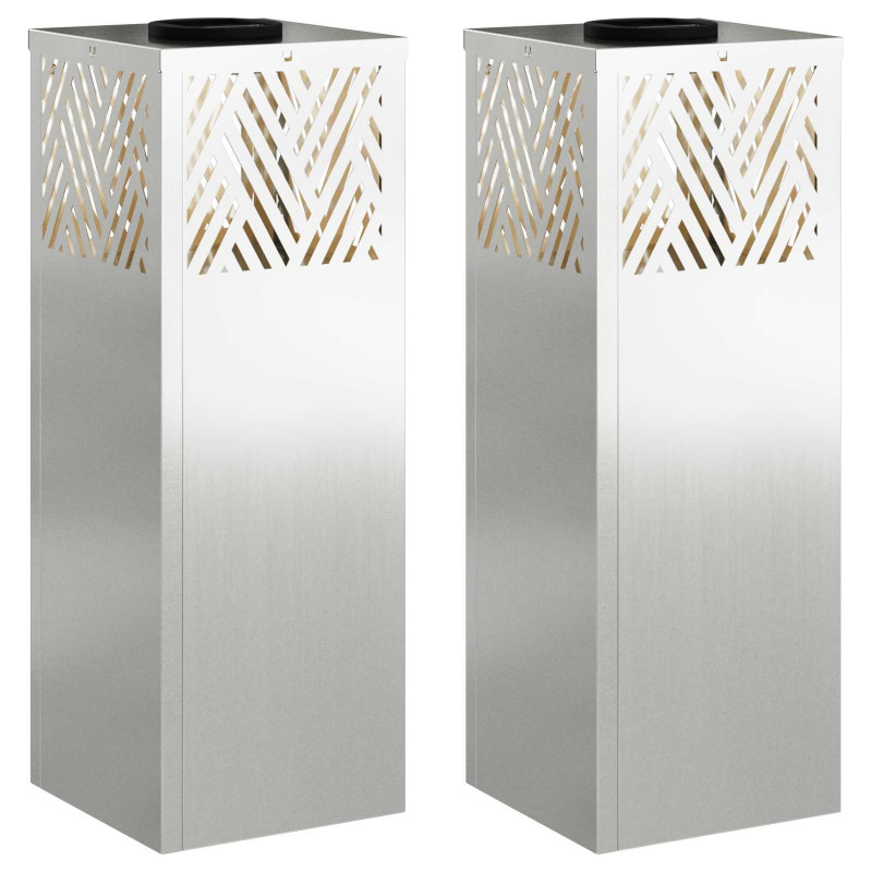Słoneczna LED lampa na ścieżkę 2 pcs Srebrny Galwanizowany