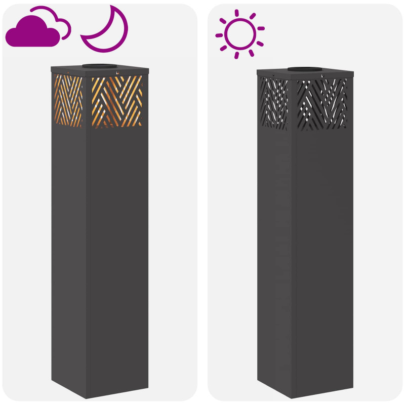 Słoneczna LED lampa na ścieżkę 2 pcs Czarny