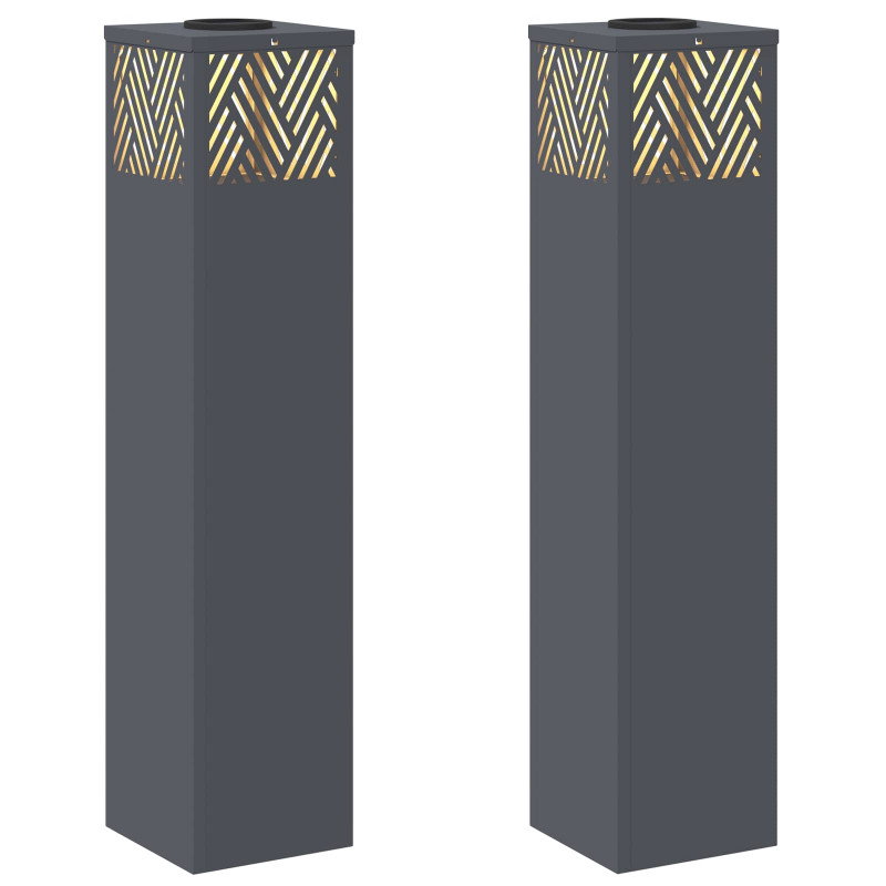 Słoneczna LED lampa na ścieżkę 2 pcs Antracyt