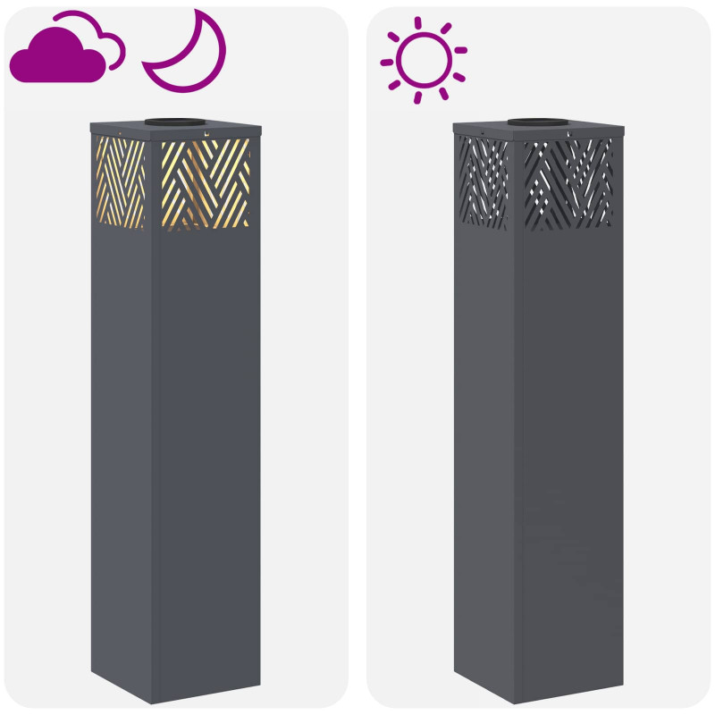 Słoneczna LED lampa na ścieżkę 2 pcs Antracyt