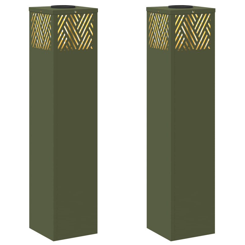 Słoneczna LED lampa na ścieżkę 2 pcs Zielony oliwkowy