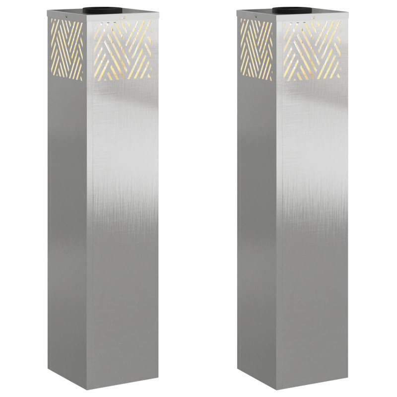 Słoneczna LED lampa na ścieżkę 2 pcs Srebrny Stal nierdzewna