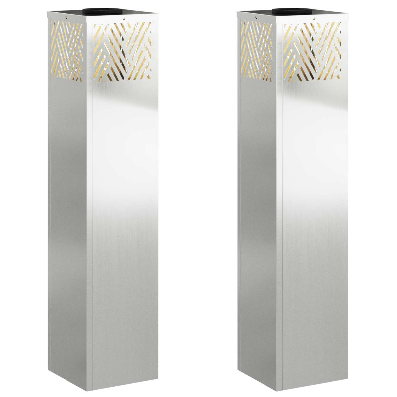 Słoneczna LED lampa na ścieżkę 2 pcs Srebrny Galwanizowany