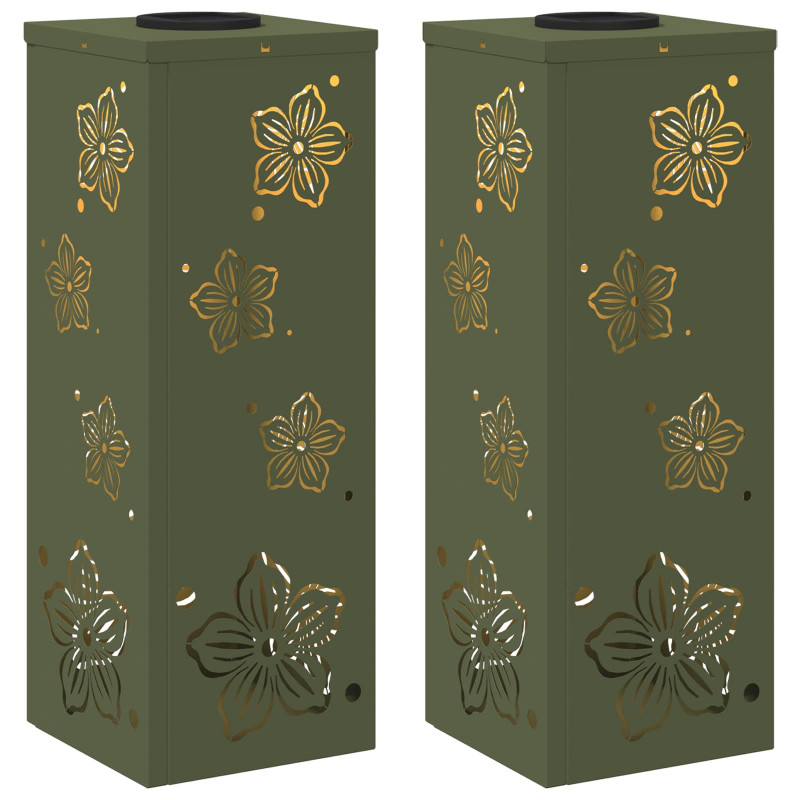 Słoneczna LED lampa na ścieżkę 2 pcs Zielony oliwkowy