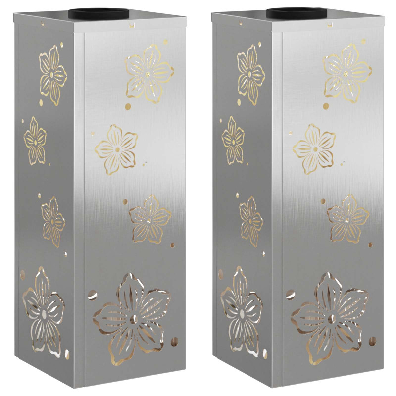 Słoneczna LED lampa na ścieżkę 2 pcs Srebrny Stal nierdzewna