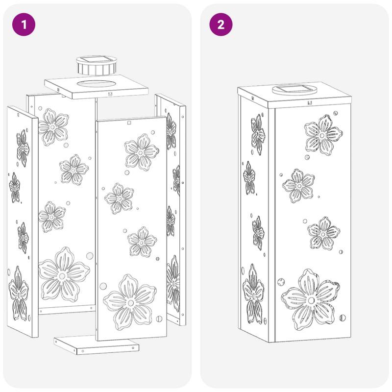 Słoneczna LED lampa na ścieżkę 2 pcs Srebrny Stal nierdzewna