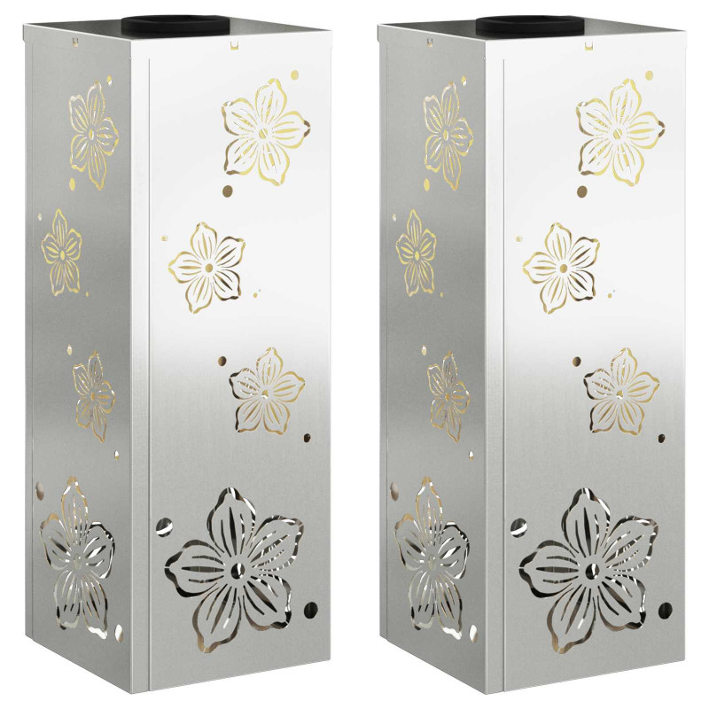 Słoneczna LED lampa na ścieżkę 2 pcs Srebrny Stal ocynkowana