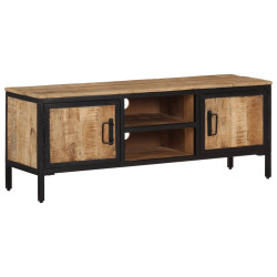 Szafka pod TV, 110x30x40 cm, surowe lite drewno mango