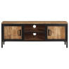 Szafka pod TV, 110x30x40 cm, surowe lite drewno mango
