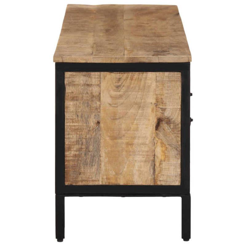Szafka pod TV, 110x30x40 cm, surowe lite drewno mango