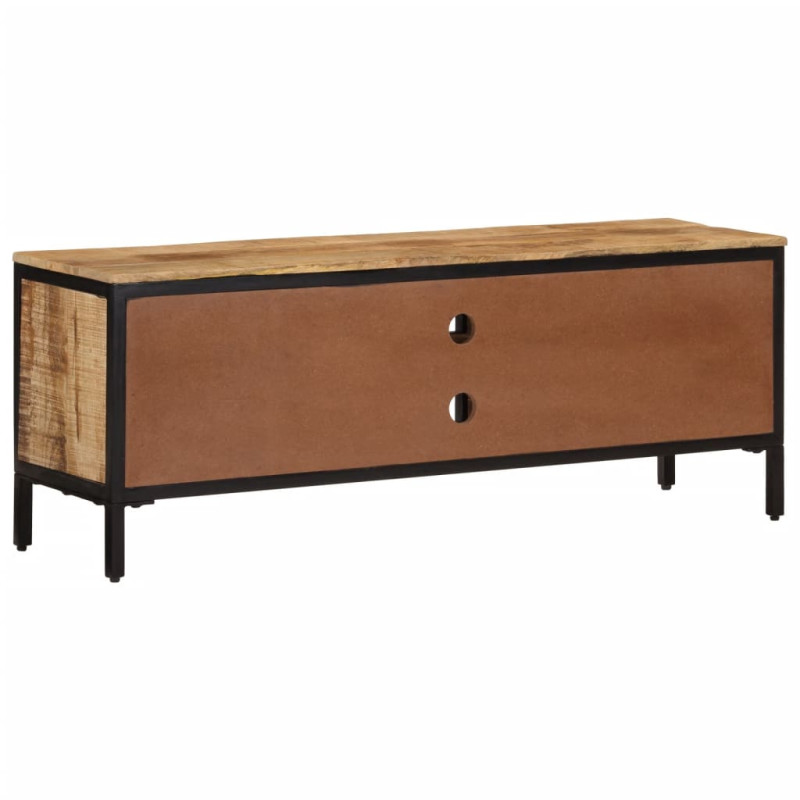 Szafka pod TV, 110x30x40 cm, surowe lite drewno mango