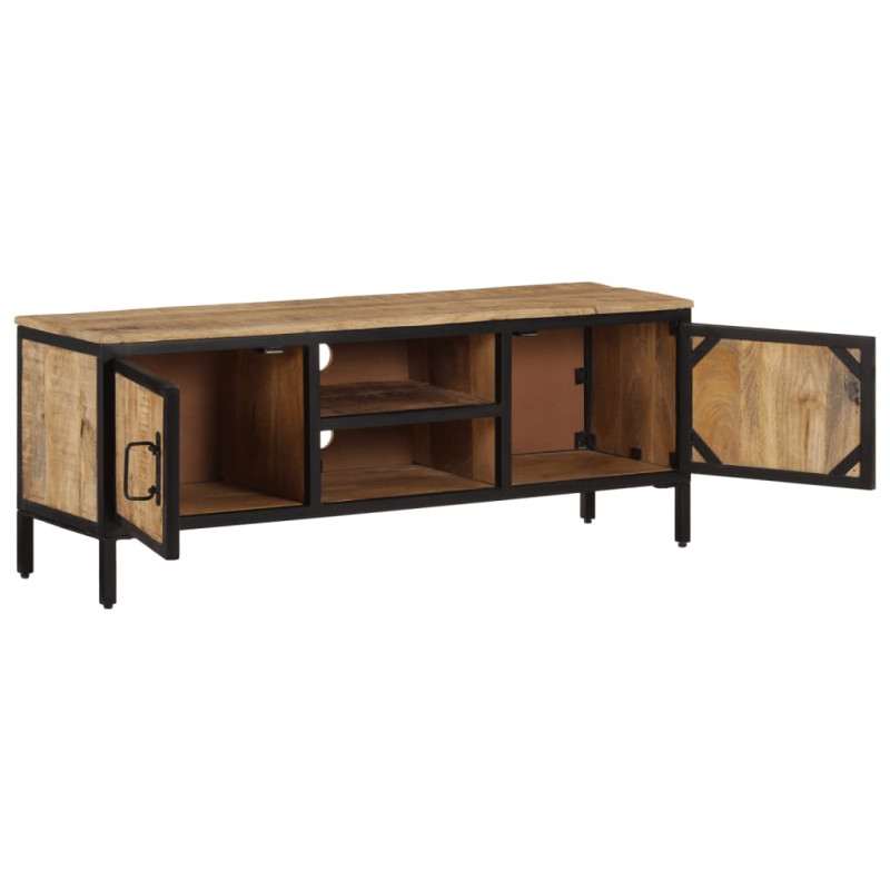Szafka pod TV, 110x30x40 cm, surowe lite drewno mango