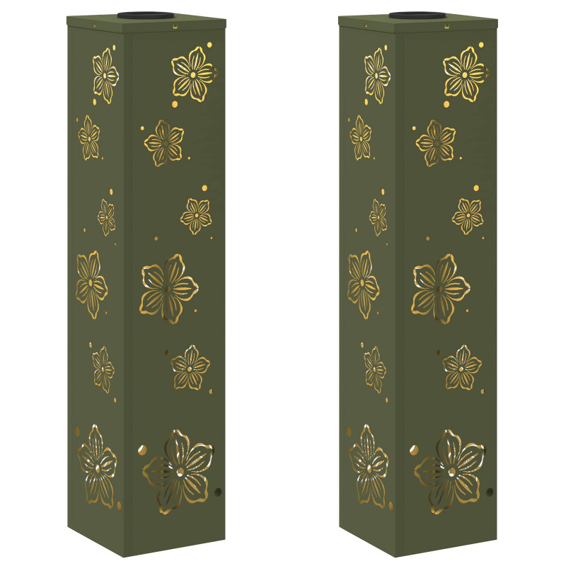 Słoneczna LED lampa na ścieżkę 2 pcs Zielony oliwkowy