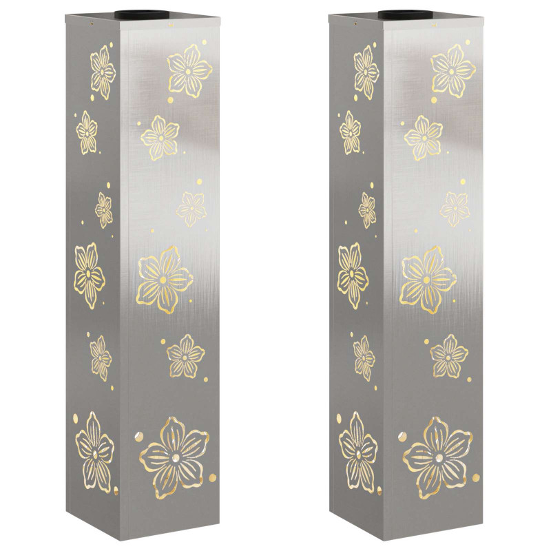 Słoneczna LED lampa na ścieżkę 2 pcs Srebrny Stal nierdzewna