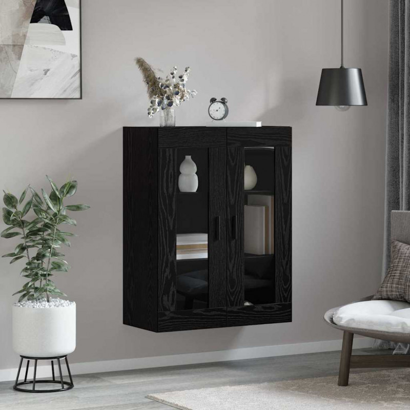 Szafka wisząca Czarny 69,5 x 34 x 90 cm Materiał drewnopochodny