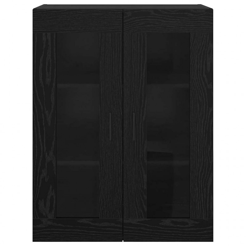 Szafka wisząca Czarny 69,5 x 34 x 90 cm Materiał drewnopochodny