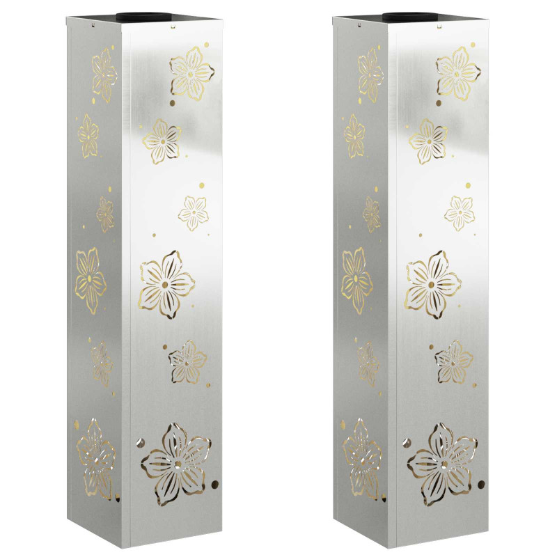 Słoneczna LED lampa na ścieżkę 2 pcs Srebrny Stal ocynkowana