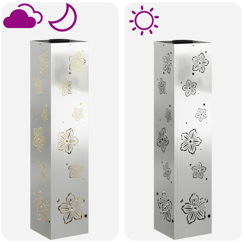 Słoneczna LED lampa na ścieżkę 2 pcs Srebrny Stal ocynkowana