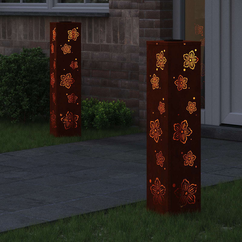 Słoneczna LED lampa na ścieżkę 2 pcs Rdzawy