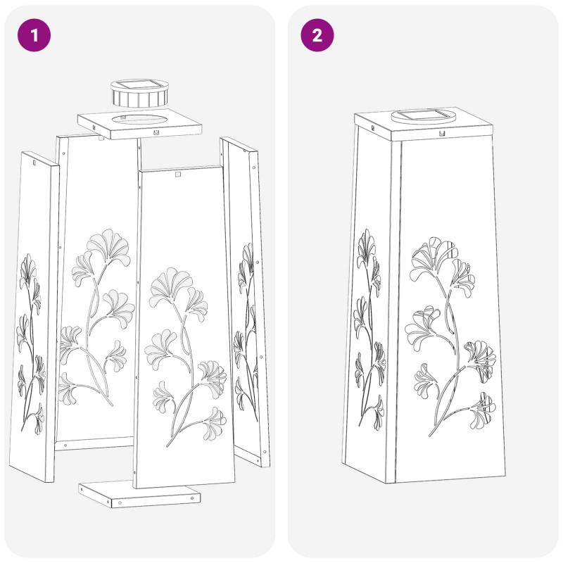 Słoneczna LED lampa na ścieżkę 2 pcs Biały
