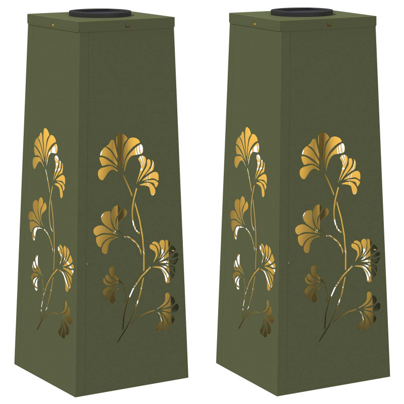 Słoneczna LED lampa na ścieżkę 2 pcs Zielony oliwkowy
