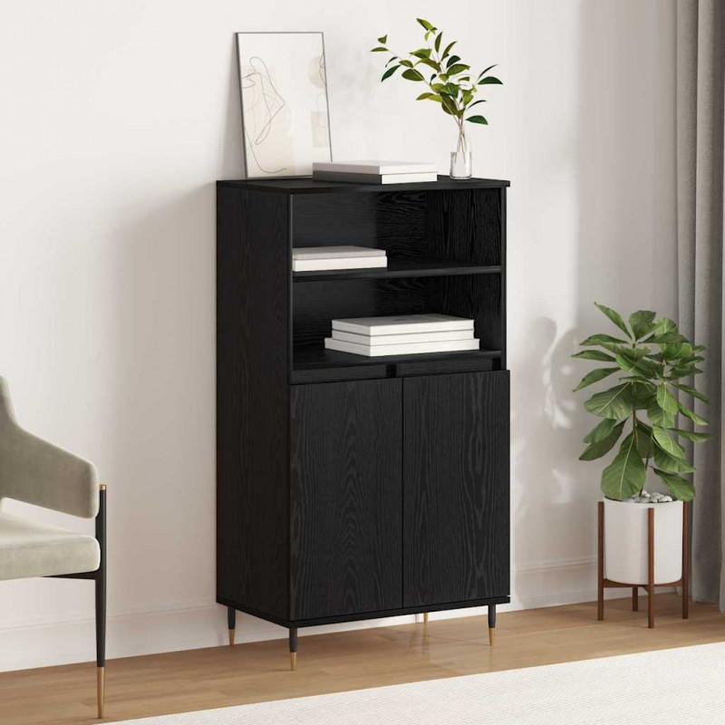 Highboard Czarny 60 x 36 x 110 cm Materiał drewnopochodny