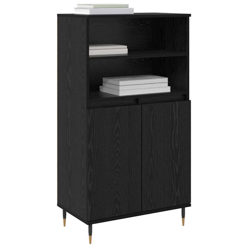 Highboard Czarny 60 x 36 x 110 cm Materiał drewnopochodny