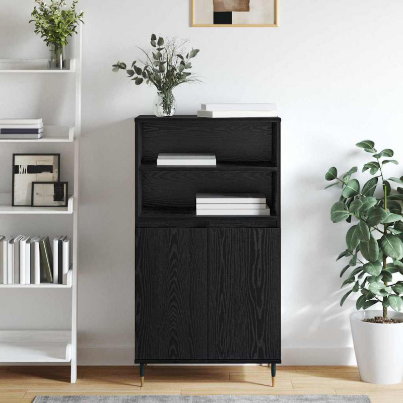 Highboard Czarny 60 x 36 x 110 cm Materiał drewnopochodny