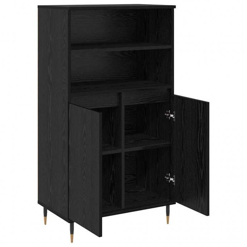 Highboard Czarny 60 x 36 x 110 cm Materiał drewnopochodny