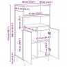 Highboard Czarny 60 x 36 x 110 cm Materiał drewnopochodny