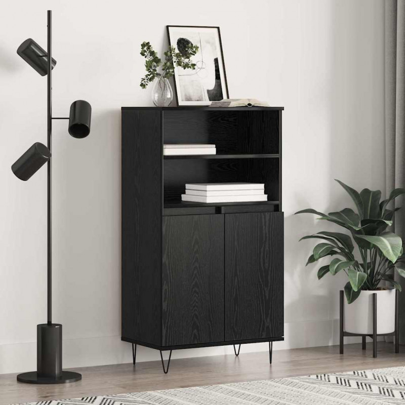 Highboard Czarny 60 x 36 x 110 cm Materiał drewnopochodny