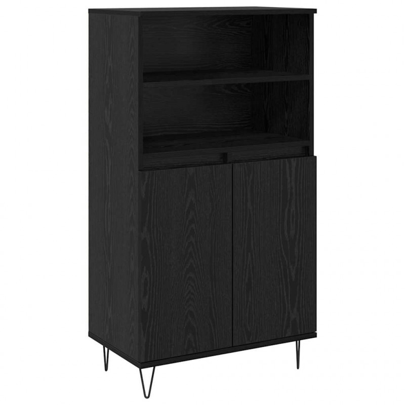 Highboard Czarny 60 x 36 x 110 cm Materiał drewnopochodny