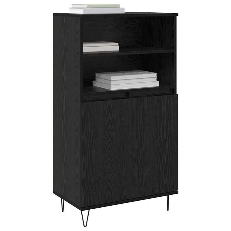 Highboard Czarny 60 x 36 x 110 cm Materiał drewnopochodny