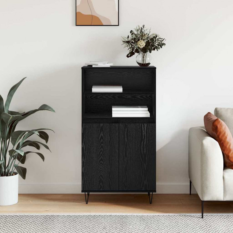 Highboard Czarny 60 x 36 x 110 cm Materiał drewnopochodny