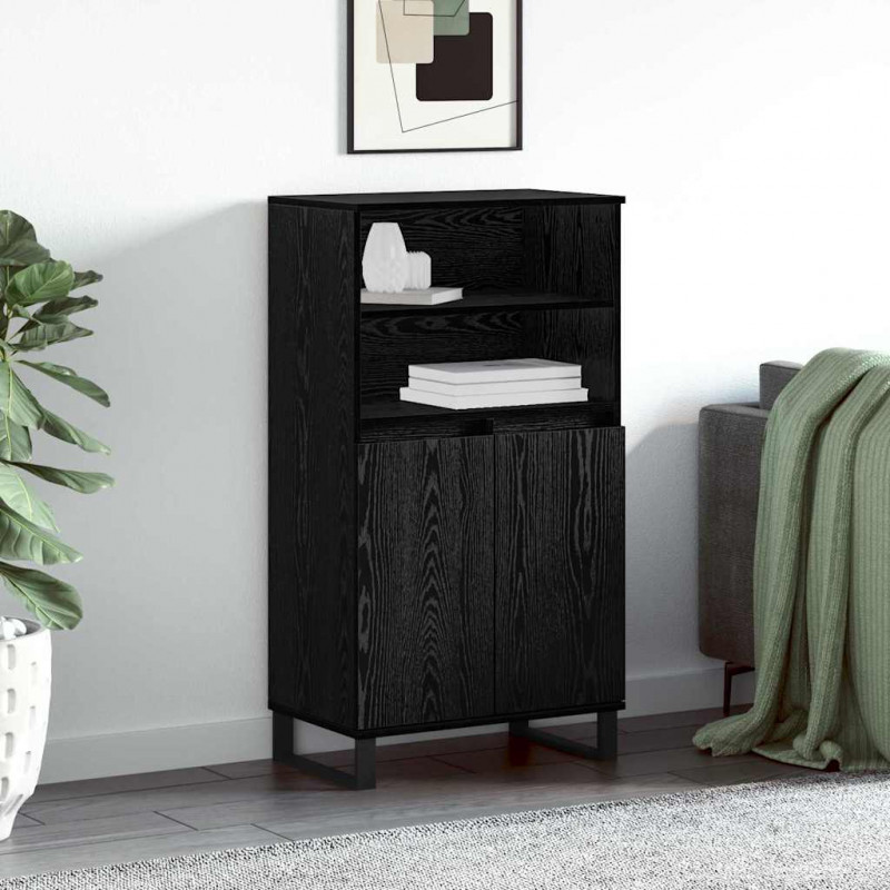 Highboard Czarny 60 x 36 x 110 cm Materiał drewnopochodny