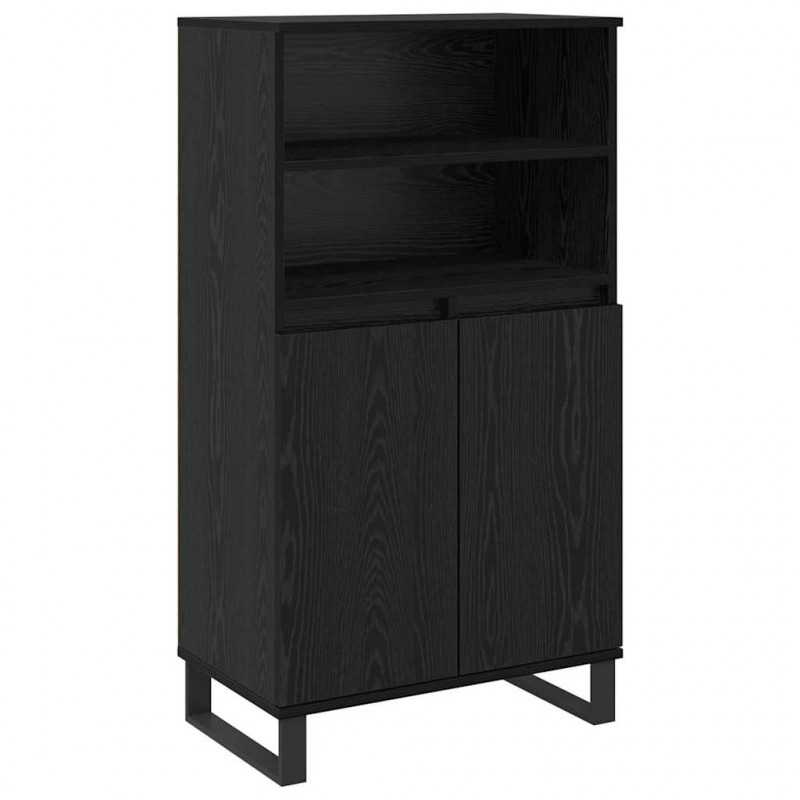 Highboard Czarny 60 x 36 x 110 cm Materiał drewnopochodny