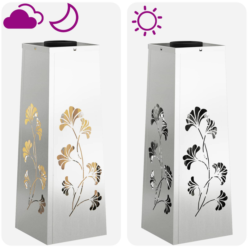 Słoneczna LED lampa na ścieżkę 2 pcs Srebrny Stal ocynkowana