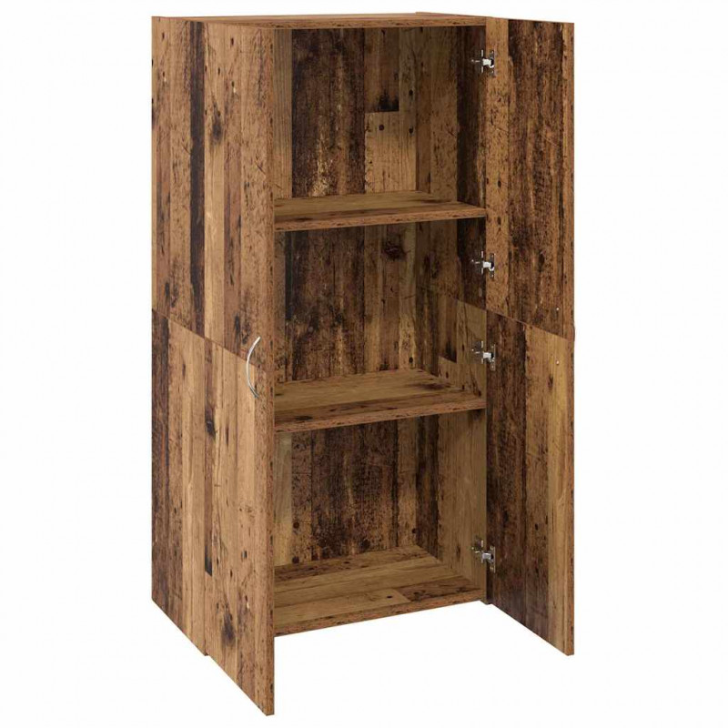 Biurowa szafka z półką z drzwiami Czarny Dąb 60 x 32 x 115 cm
